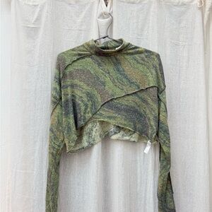 Stylish Green Cropped Sweater